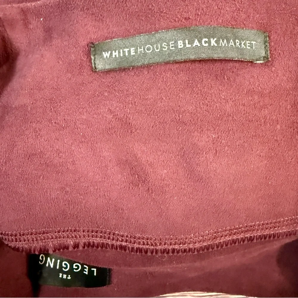 White House Black Market Burgundy‎ Wine Velvet Suede Leggings